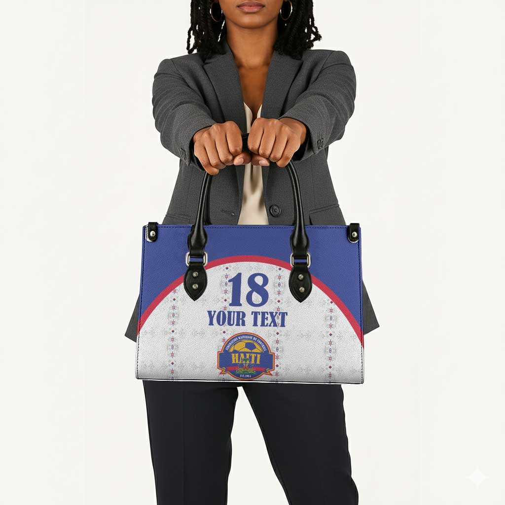 Custom Afro-Haitians Football Pride Leather Bag Les Grenadiers Veve Vodou White Version