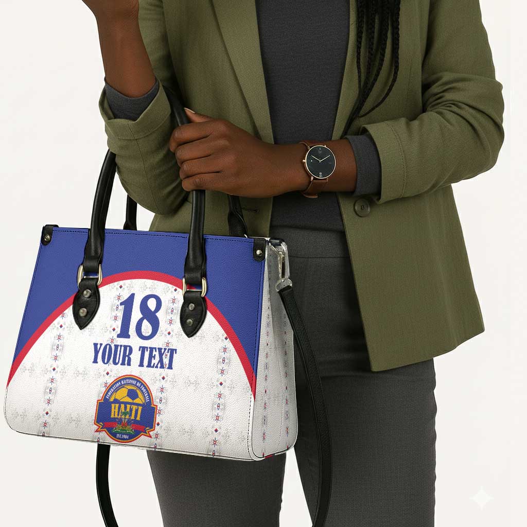 Custom Afro-Haitians Football Pride Leather Bag Les Grenadiers Veve Vodou White Version