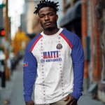 Custom Afro-Haitians Football Pride Long Sleeve Shirt Les Grenadiers Veve Vodou White Version - African Pride