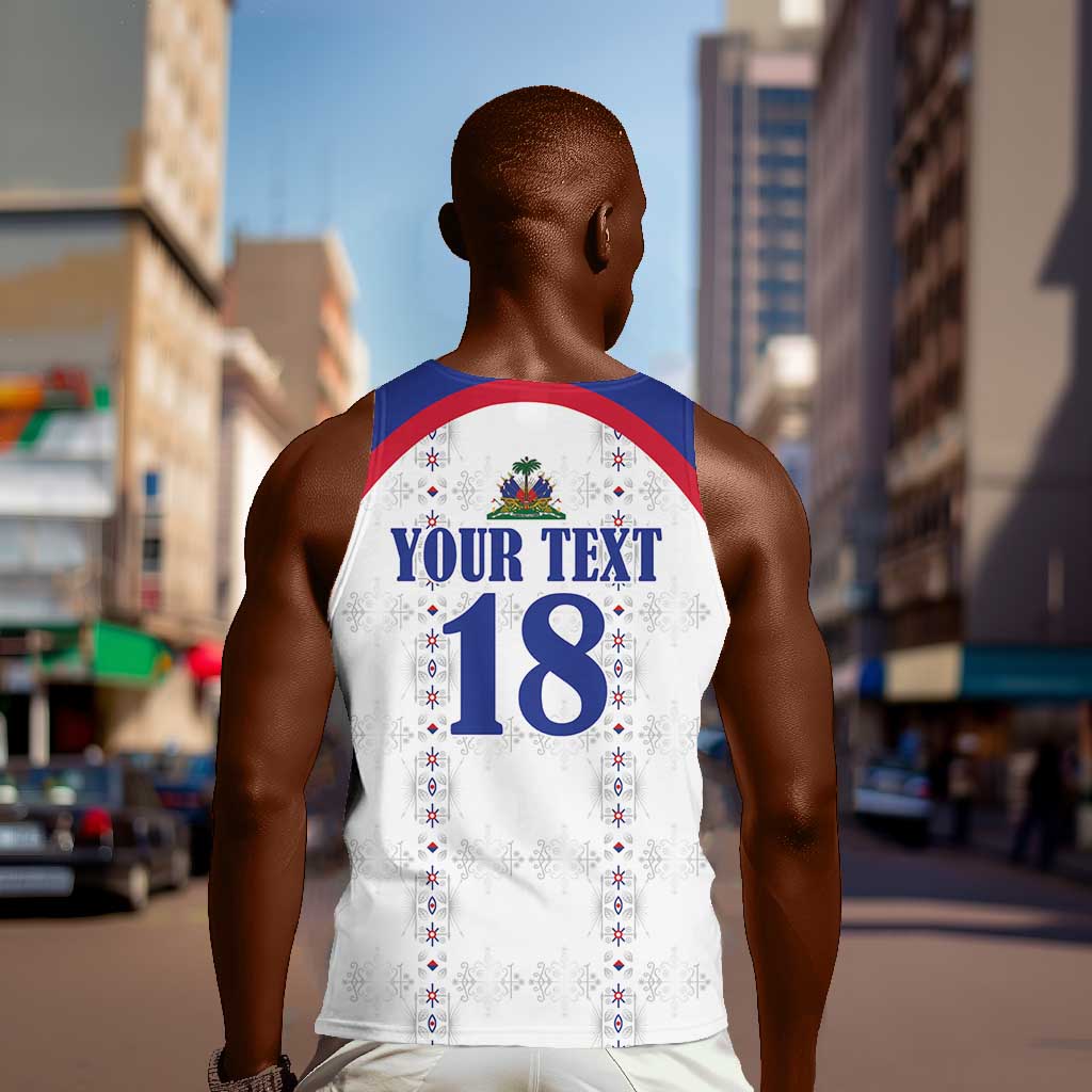 Custom Afro-Haitians Football Pride Men Tank Top Les Grenadiers Veve Vodou White Version - African Pride