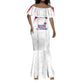 Custom Afro-Haitians Football Pride Mermaid Dress Les Grenadiers Veve Vodou White Version LT18
