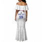 Custom Afro-Haitians Football Pride Mermaid Dress Les Grenadiers Veve Vodou White Version LT18