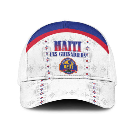 Afro-Haitians Football Pride Mesh Trucker Cap Les Grenadiers Veve Vodou White Version - African Pride