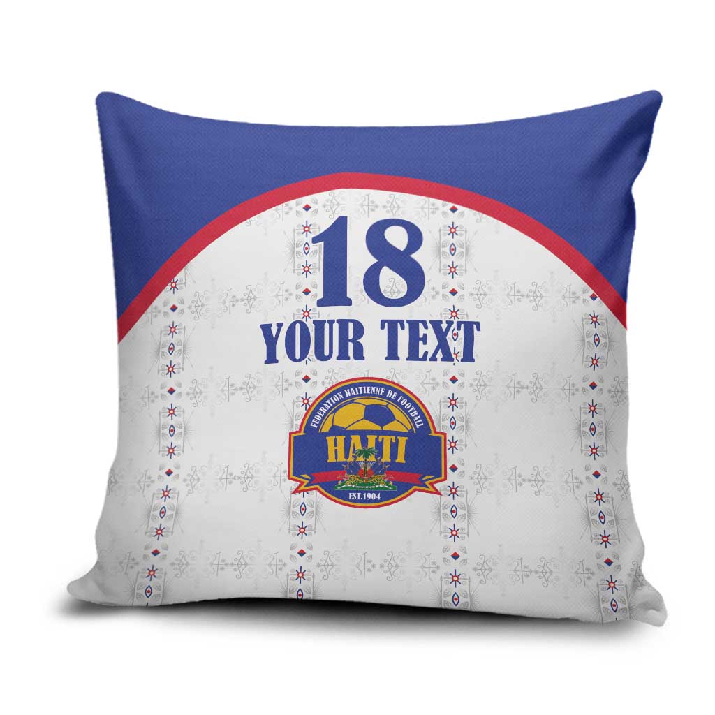 Custom Afro-Haitians Football Pride Pillow Cover Les Grenadiers Veve Vodou White Version