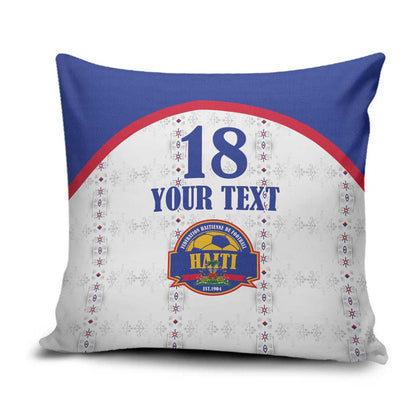 Custom Afro-Haitians Football Pride Pillow Cover Les Grenadiers Veve Vodou White Version