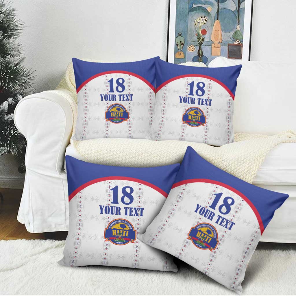Custom Afro-Haitians Football Pride Pillow Cover Les Grenadiers Veve Vodou White Version