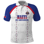 Custom Afro-Haitians Football Pride Polo Shirt Les Grenadiers Veve Vodou White Version LT18