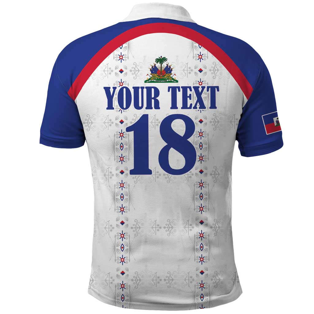 Custom Afro-Haitians Football Pride Polo Shirt Les Grenadiers Veve Vodou White Version LT18