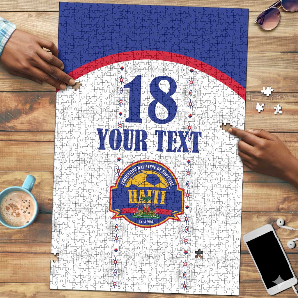 Custom Afro-Haitians Football Pride Puzzle Les Grenadiers Veve Vodou White Version
