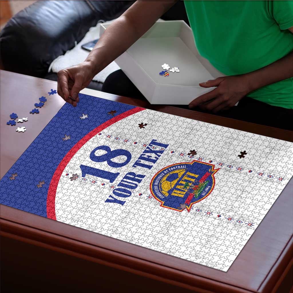 Custom Afro-Haitians Football Pride Puzzle Les Grenadiers Veve Vodou White Version