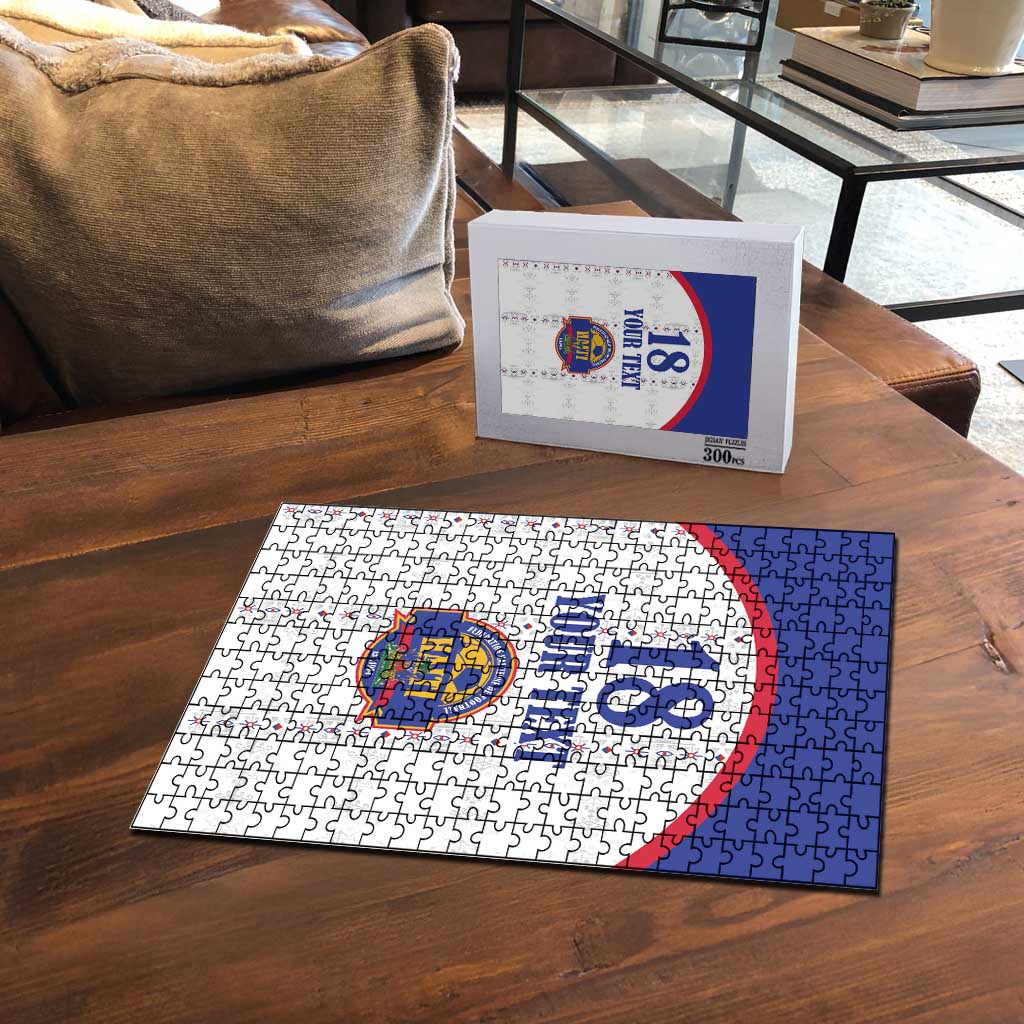 Custom Afro-Haitians Football Pride Puzzle Les Grenadiers Veve Vodou White Version