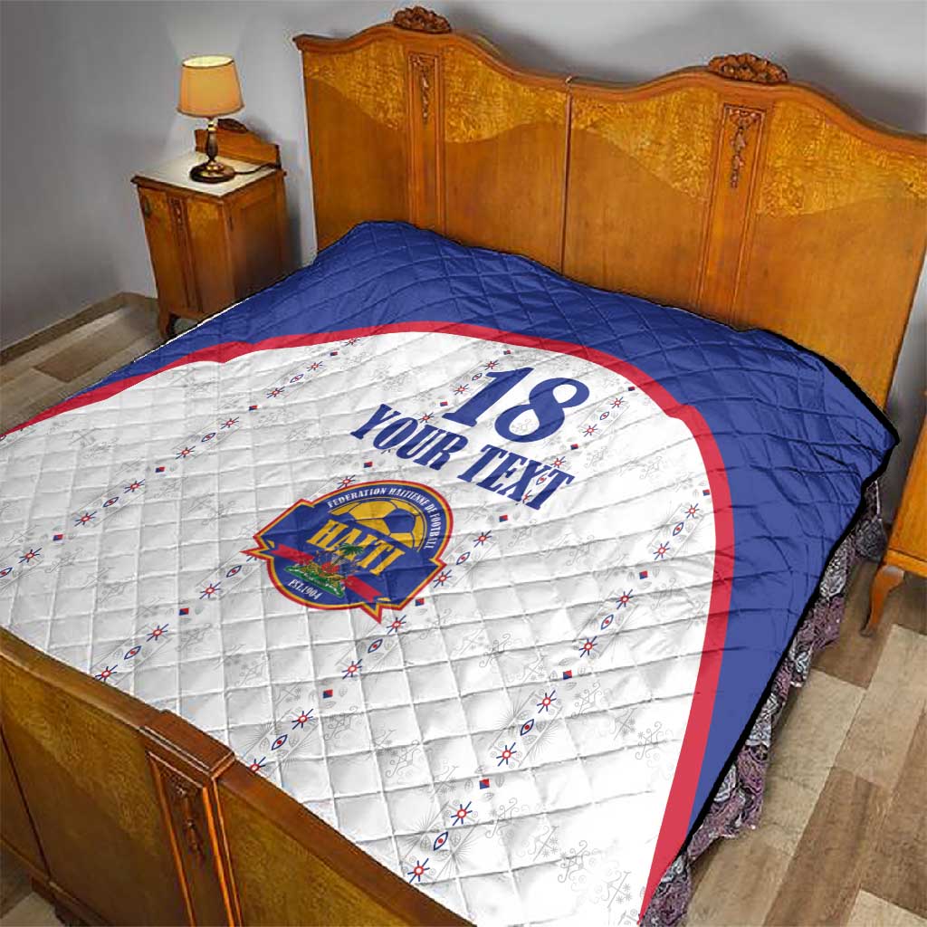 Custom Afro-Haitians Football Pride Quilt Les Grenadiers Veve Vodou White Version - African Pride