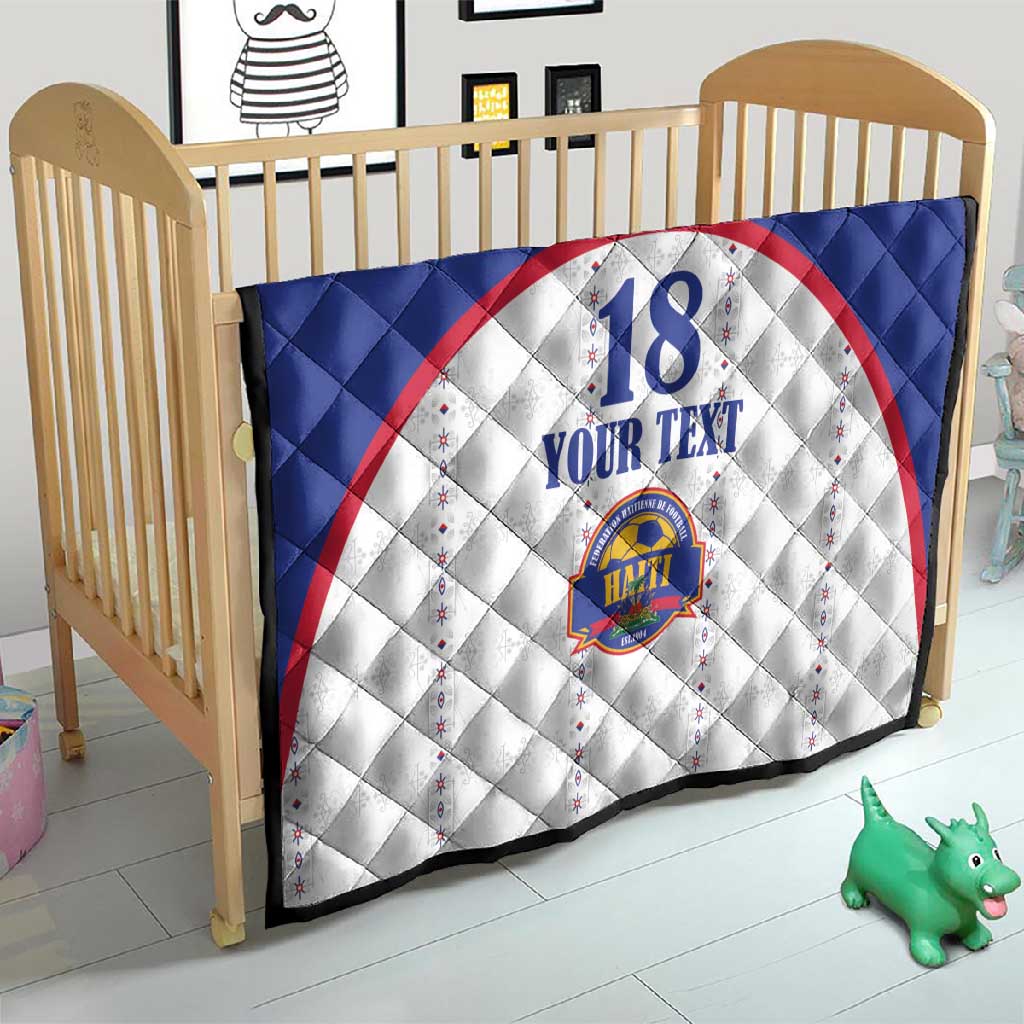 Custom Afro-Haitians Football Pride Quilt Les Grenadiers Veve Vodou White Version - African Pride