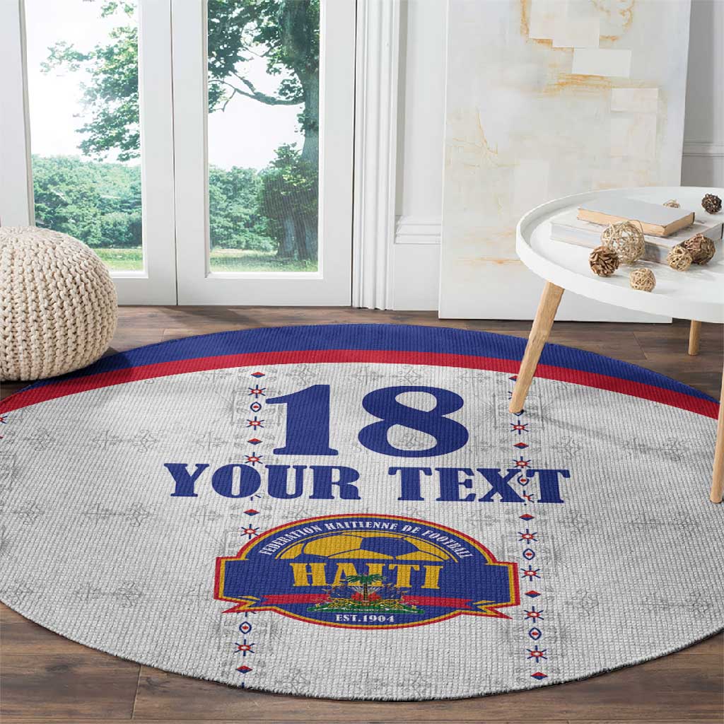 Custom Afro-Haitians Football Pride Round Carpet Les Grenadiers Veve Vodou White Version - African Pride