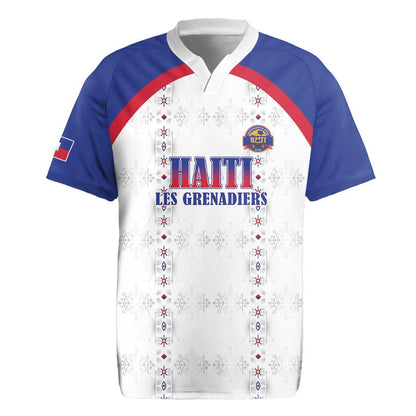 Custom Afro-Haitians Football Pride Rugby Jersey Les Grenadiers Veve Vodou White Version LT18