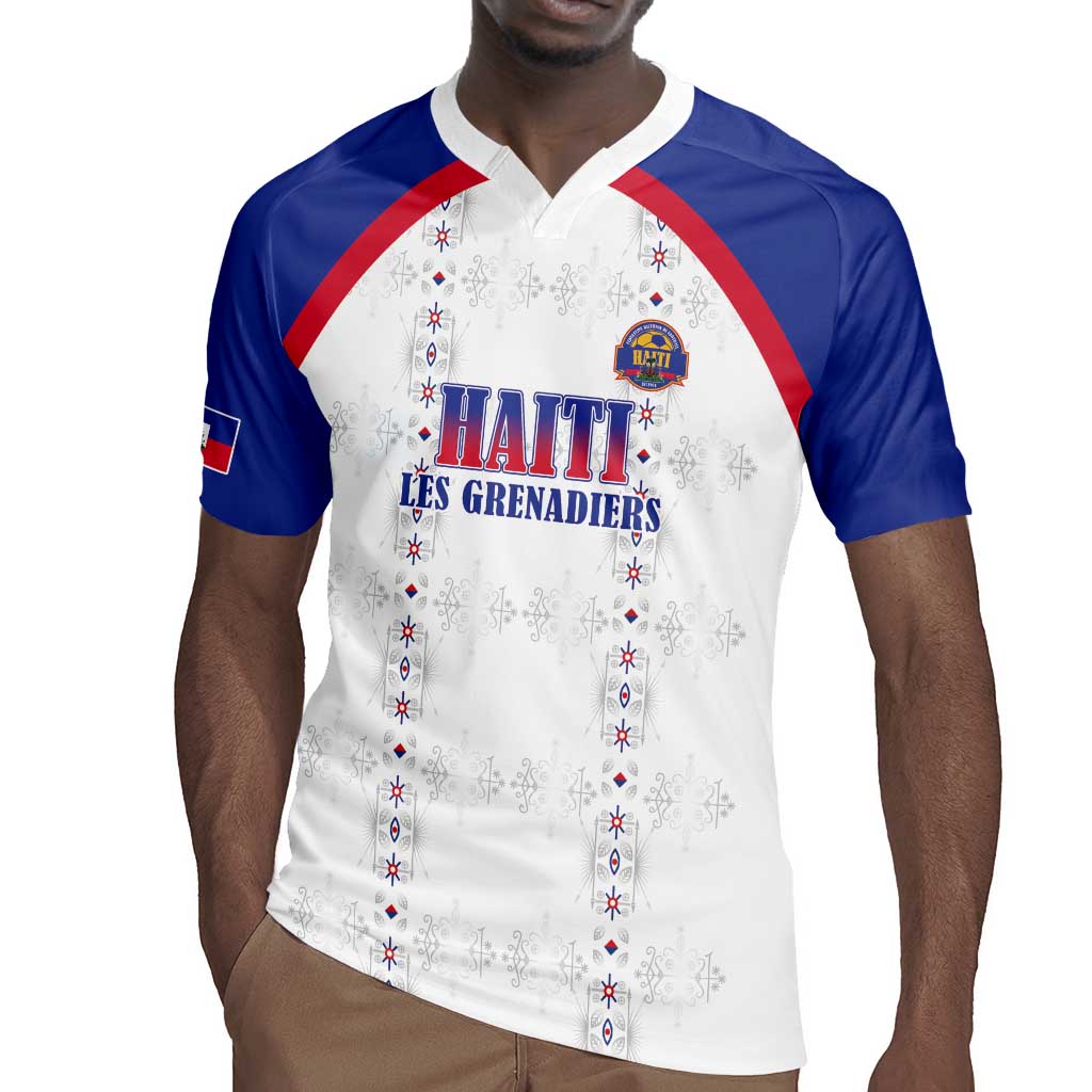 Custom Afro-Haitians Football Pride Rugby Jersey Les Grenadiers Veve Vodou White Version LT18