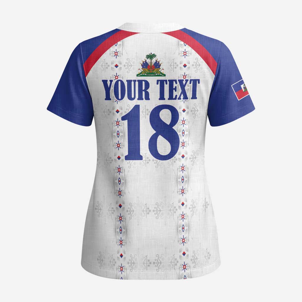 Custom Afro-Haitians Football Pride Scrub Top Les Grenadiers Veve Vodou White Version - African Pride