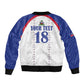 Custom Afro-Haitians Football Pride Sleeve Zip Bomber Jacket Les Grenadiers Veve Vodou White Version - African Pride