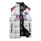 Custom Afro-Haitians Football Pride Sleeveless Puffer Jacket Les Grenadiers Veve Vodou White Version
