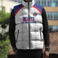 Custom Afro-Haitians Football Pride Sleeveless Puffer Jacket Les Grenadiers Veve Vodou White Version