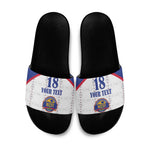 Custom Afro-Haitians Football Pride Slide Sandals Les Grenadiers Veve Vodou White Version