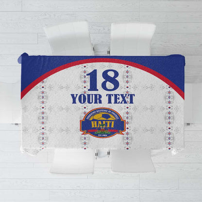 Custom Afro-Haitians Football Pride Tablecloth Les Grenadiers Veve Vodou White Version - African Pride