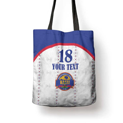 Custom Afro-Haitians Football Pride Tote Bag Les Grenadiers Veve Vodou White Version