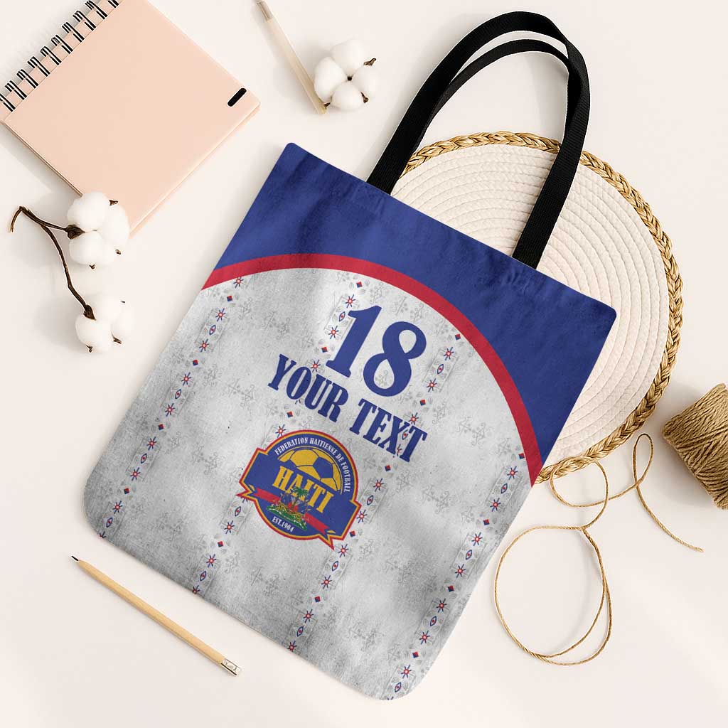 Custom Afro-Haitians Football Pride Tote Bag Les Grenadiers Veve Vodou White Version