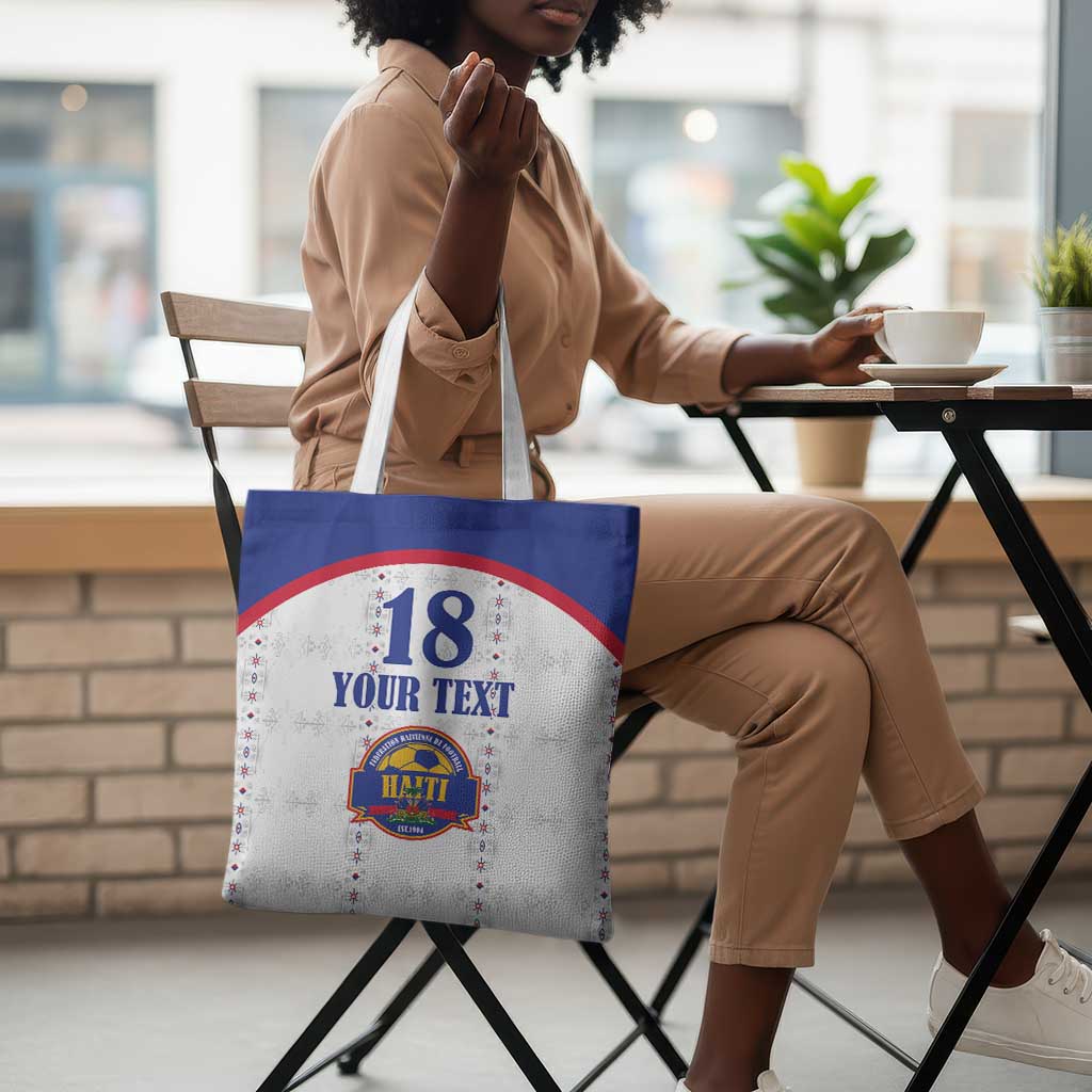 Custom Afro-Haitians Football Pride Tote Bag Les Grenadiers Veve Vodou White Version
