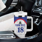 Custom Afro-Haitians Football Pride Tumbler With Handle Les Grenadiers Veve Vodou White Version - African Pride