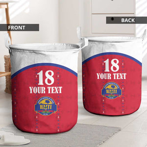 Custom Afro-Haitians Football Pride Laundry Basket Les Grenadiers Veve Vodou Red Version - African Pride