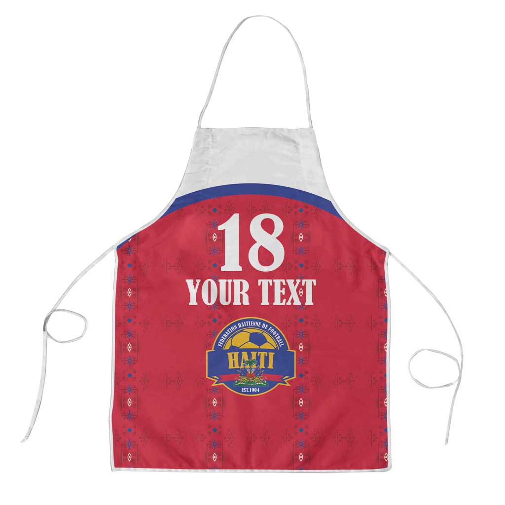 Custom Afro-Haitians Football Pride Apron Les Grenadiers Veve Vodou Red Version