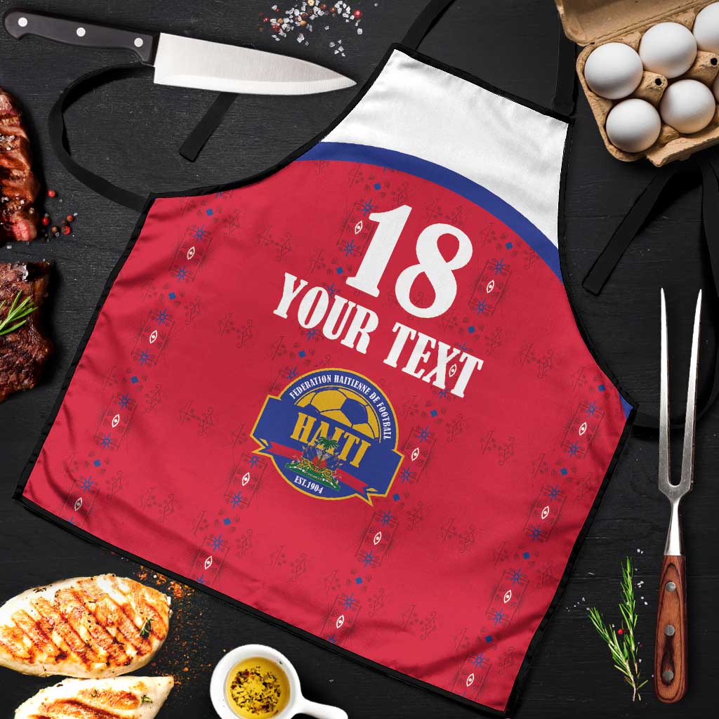 Custom Afro-Haitians Football Pride Apron Les Grenadiers Veve Vodou Red Version
