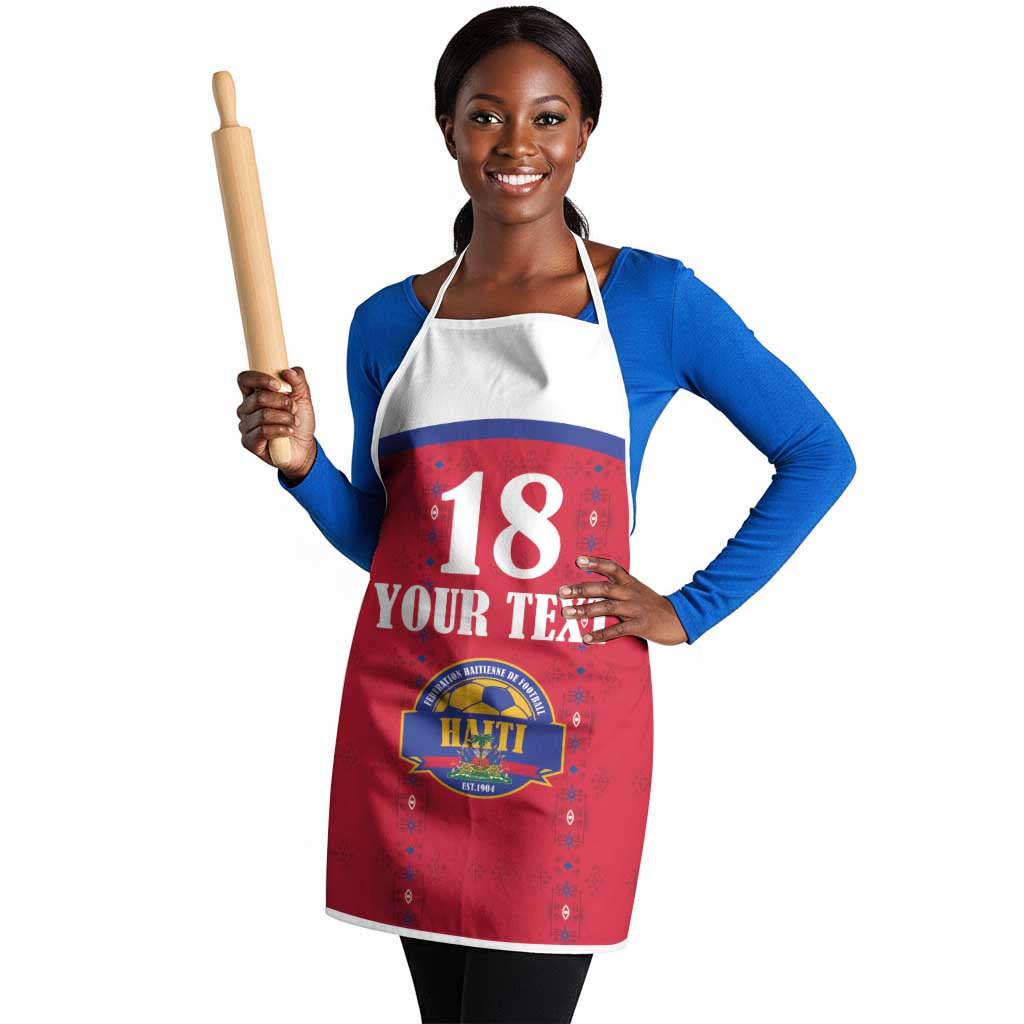 Custom Afro-Haitians Football Pride Apron Les Grenadiers Veve Vodou Red Version