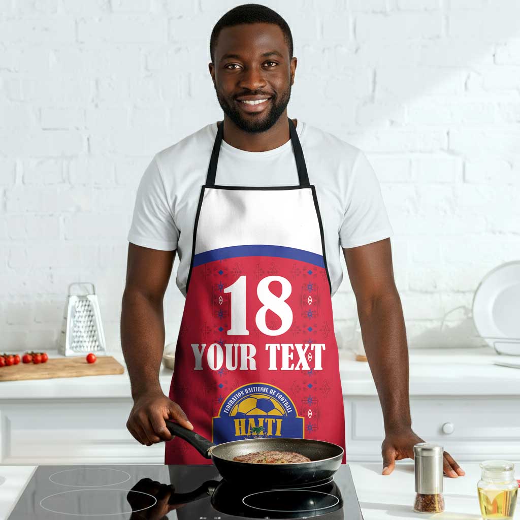Custom Afro-Haitians Football Pride Apron Les Grenadiers Veve Vodou Red Version