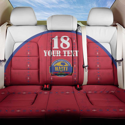 Custom Afro-Haitians Football Pride Back Car Seat Cover Les Grenadiers Veve Vodou Red Version - African Pride