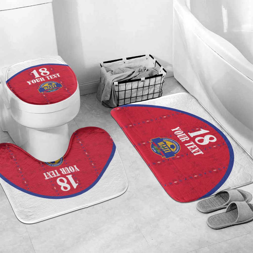 Custom Afro-Haitians Football Pride Bathroom Set Les Grenadiers Veve Vodou Red Version
