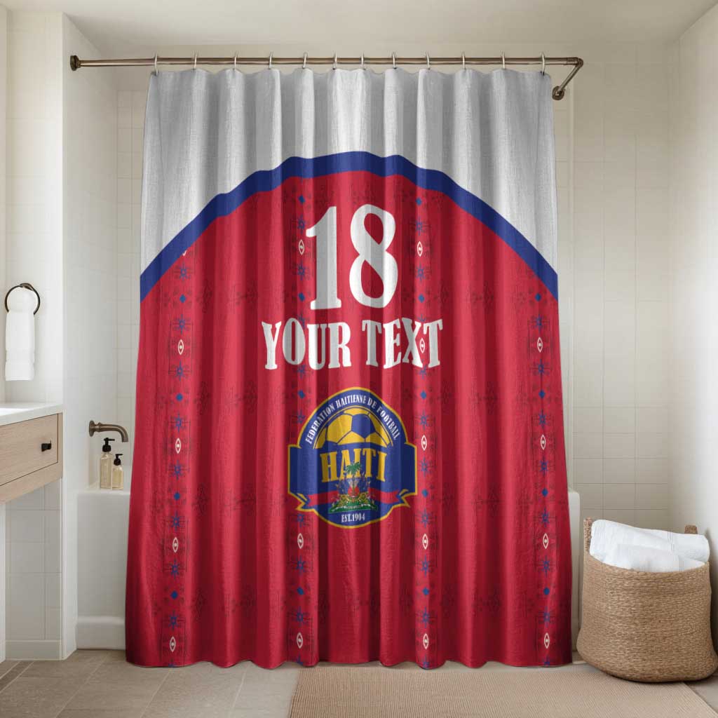 Custom Afro-Haitians Football Pride Bathroom Set Les Grenadiers Veve Vodou Red Version