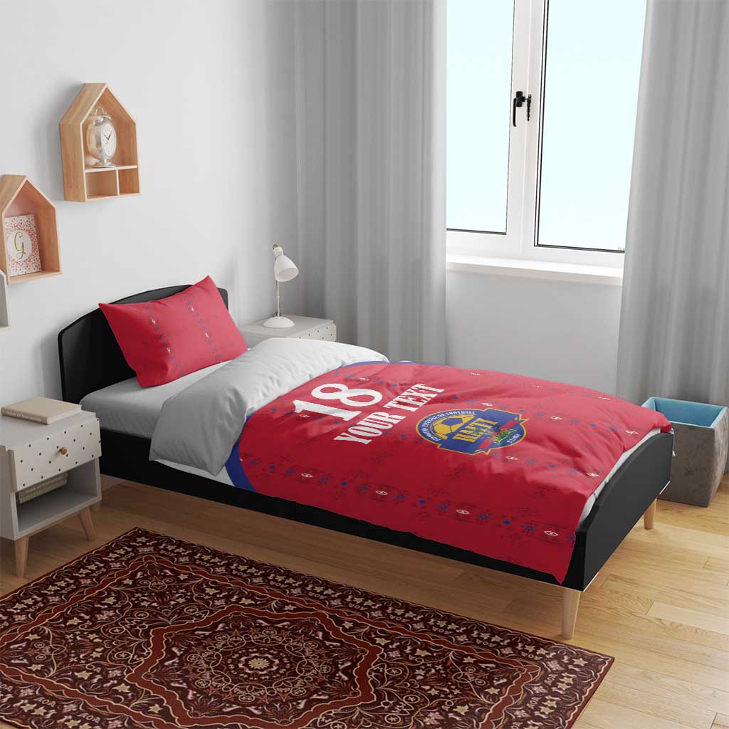 Custom Afro-Haitians Football Pride Bedding Set Les Grenadiers Veve Vodou Red Version - African Pride