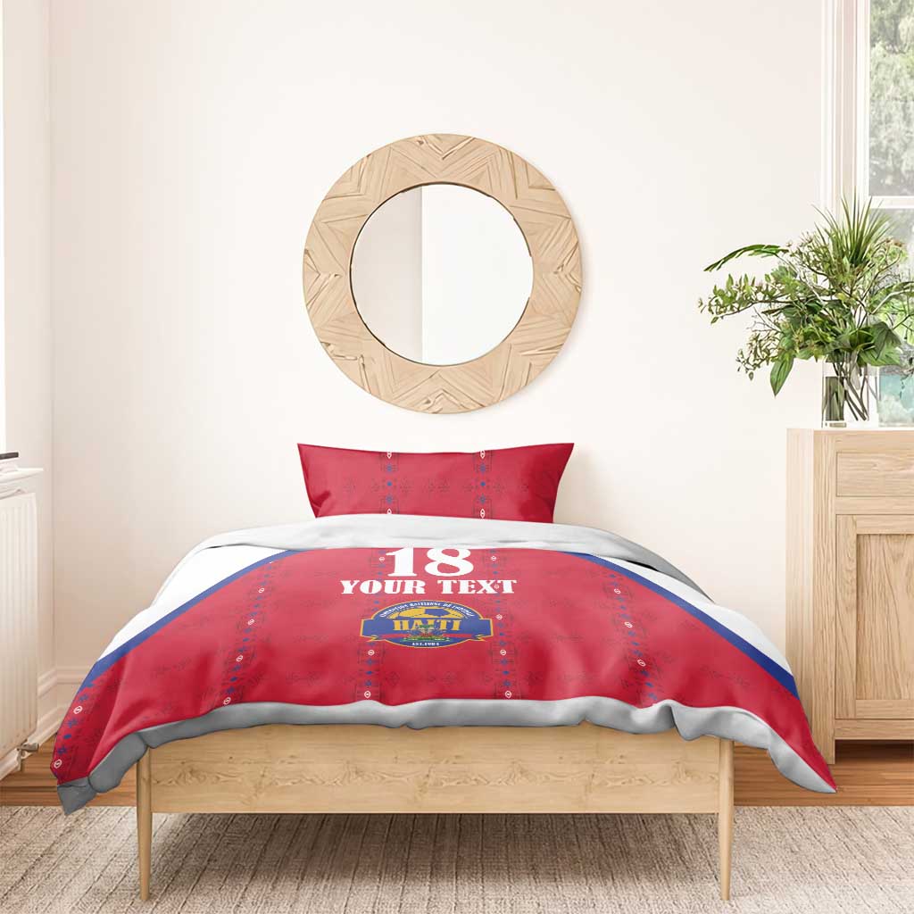 Custom Afro-Haitians Football Pride Bedding Set Les Grenadiers Veve Vodou Red Version - African Pride