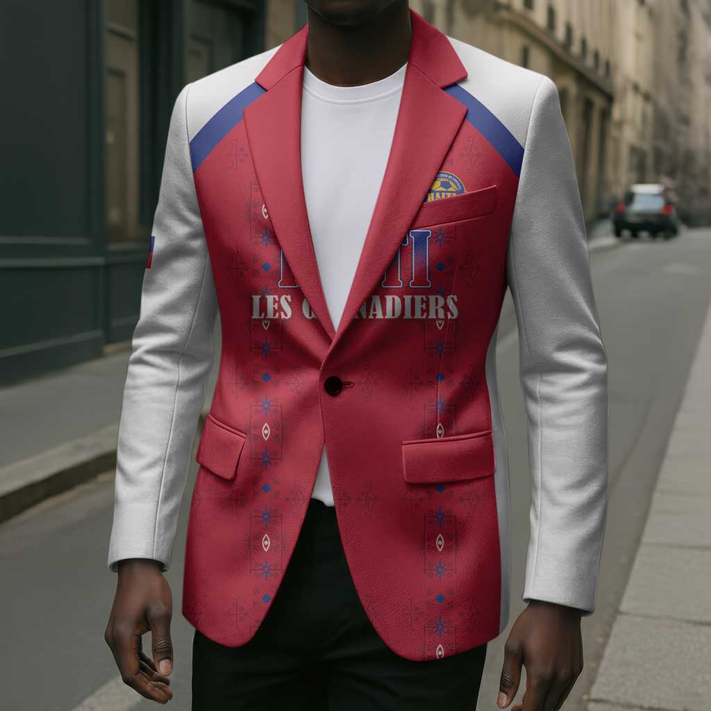 Custom Afro-Haitians Football Pride Blazer Les Grenadiers Veve Vodou Red Version