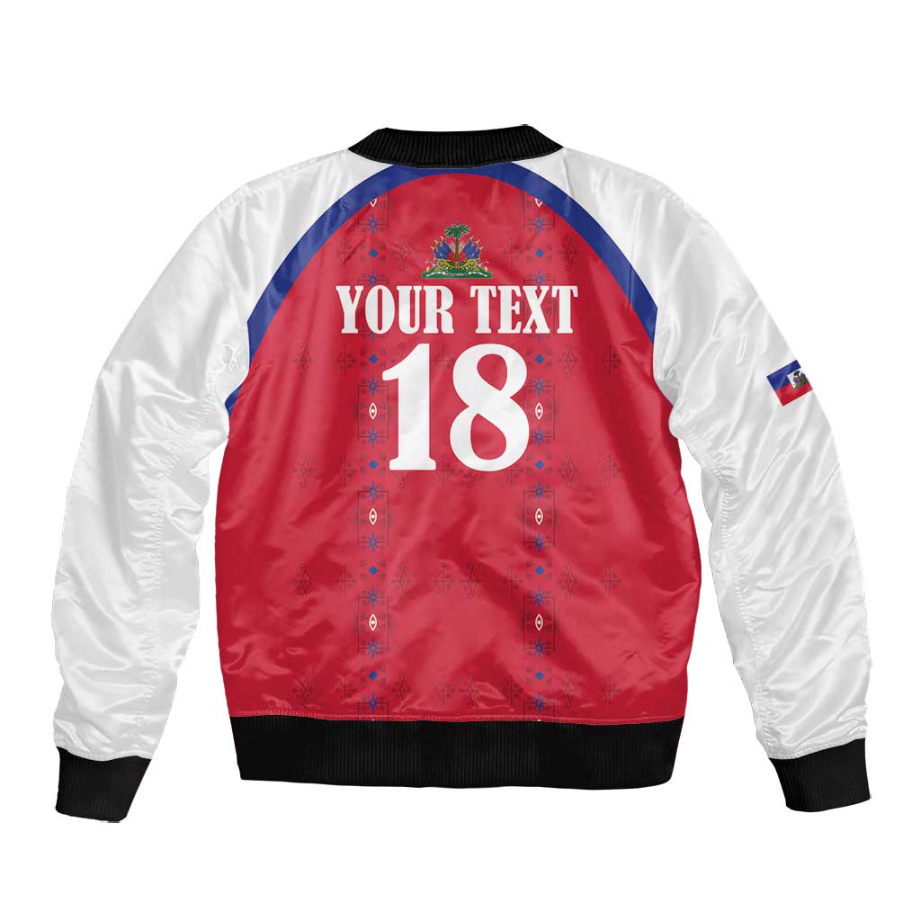Custom Afro-Haitians Football Pride Bomber Jacket Les Grenadiers Veve Vodou Red Version - African Pride
