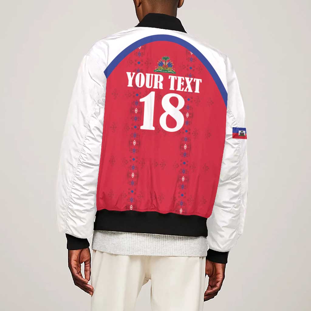 Custom Afro-Haitians Football Pride Bomber Jacket Les Grenadiers Veve Vodou Red Version - African Pride