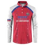 Custom Afro-Haitians Football Pride Button Sweatshirt Les Grenadiers Veve Vodou Red Version