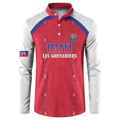 Custom Afro-Haitians Football Pride Button Sweatshirt Les Grenadiers Veve Vodou Red Version