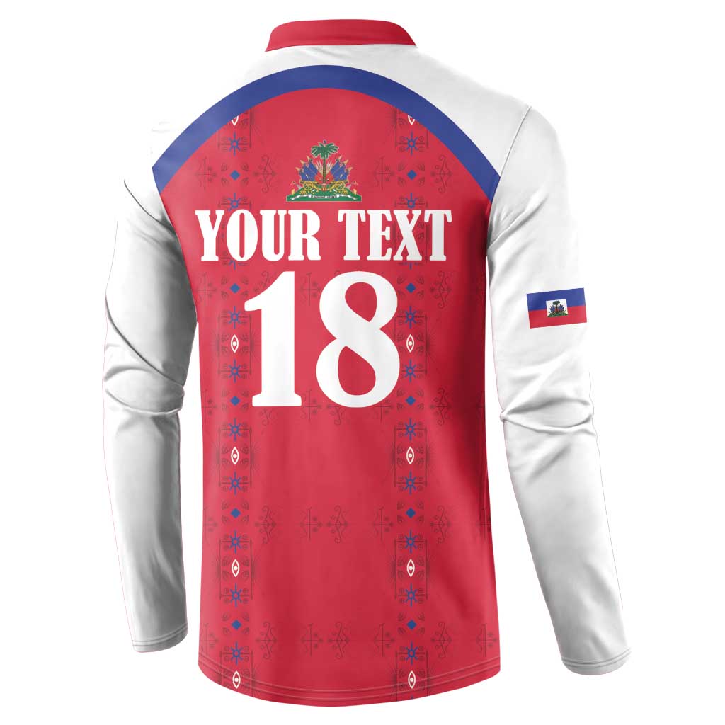 Custom Afro-Haitians Football Pride Button Sweatshirt Les Grenadiers Veve Vodou Red Version