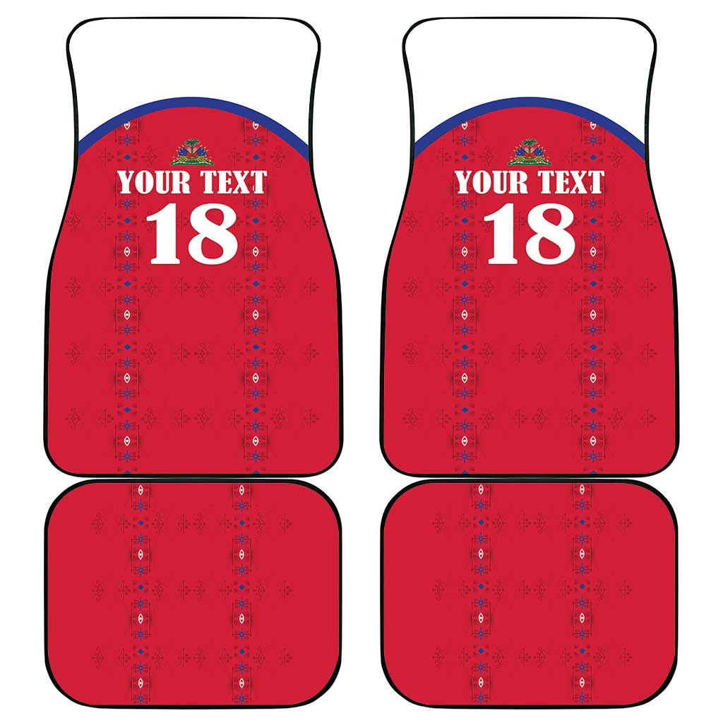 Custom Afro-Haitians Football Pride Car Mats Les Grenadiers Veve Vodou Red Version - African Pride