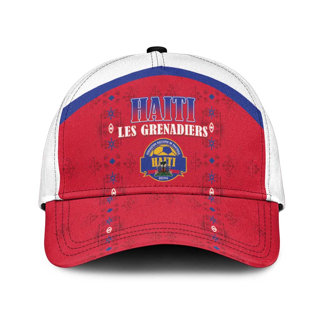 Afro-Haitians Football Pride Classic Cap Les Grenadiers Veve Vodou Red Version - African Pride