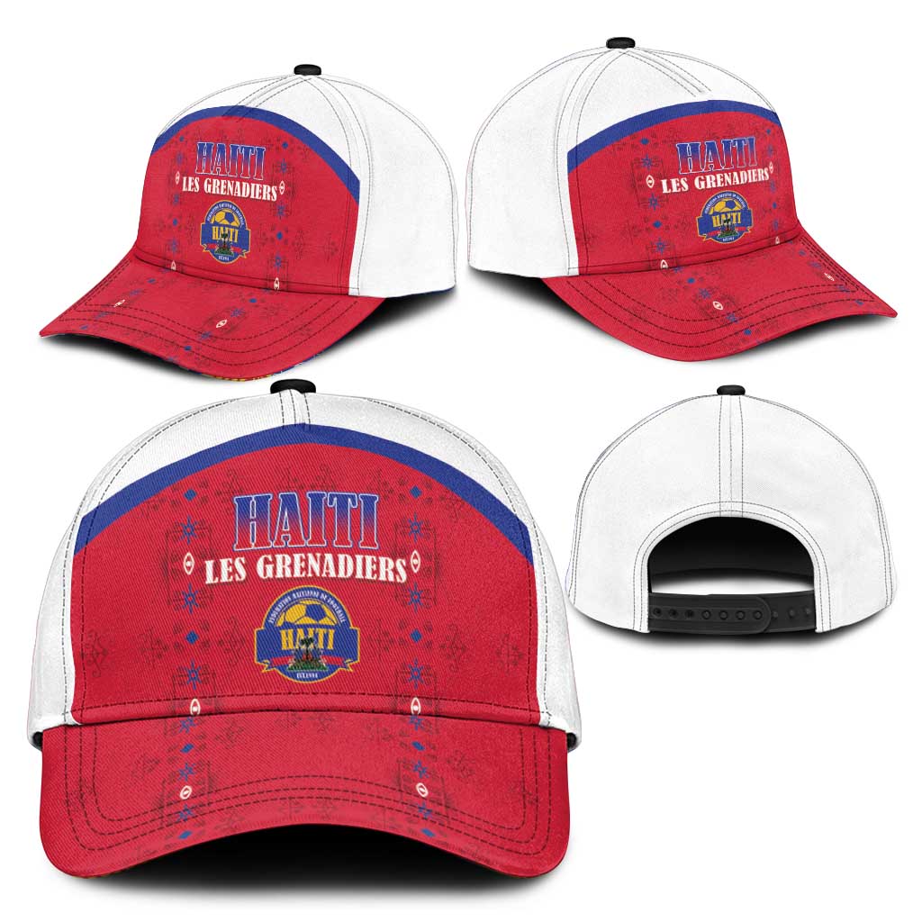 Afro-Haitians Football Pride Classic Cap Les Grenadiers Veve Vodou Red Version - African Pride