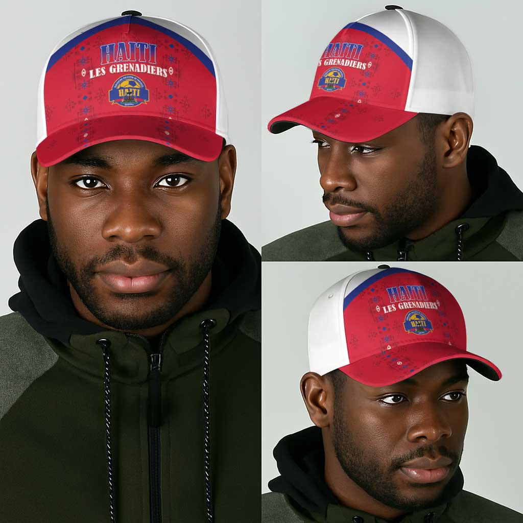 Afro-Haitians Football Pride Classic Cap Les Grenadiers Veve Vodou Red Version - African Pride